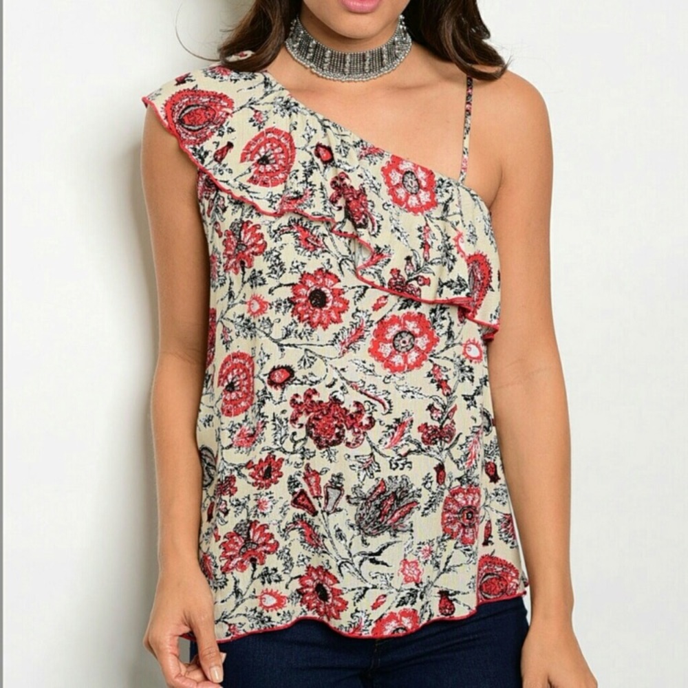 Floral One Shoulder top